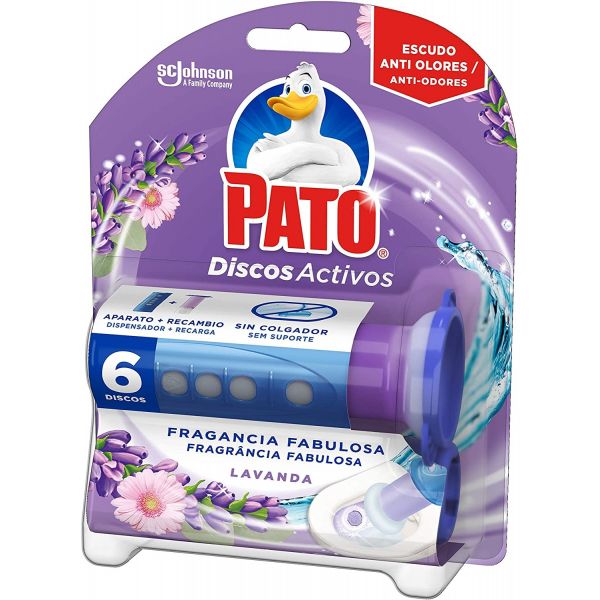 SC Johnson Pato Wc Discos Activos Aroma Lavanda, Aplicador e Recarga 6 Discos - J322718