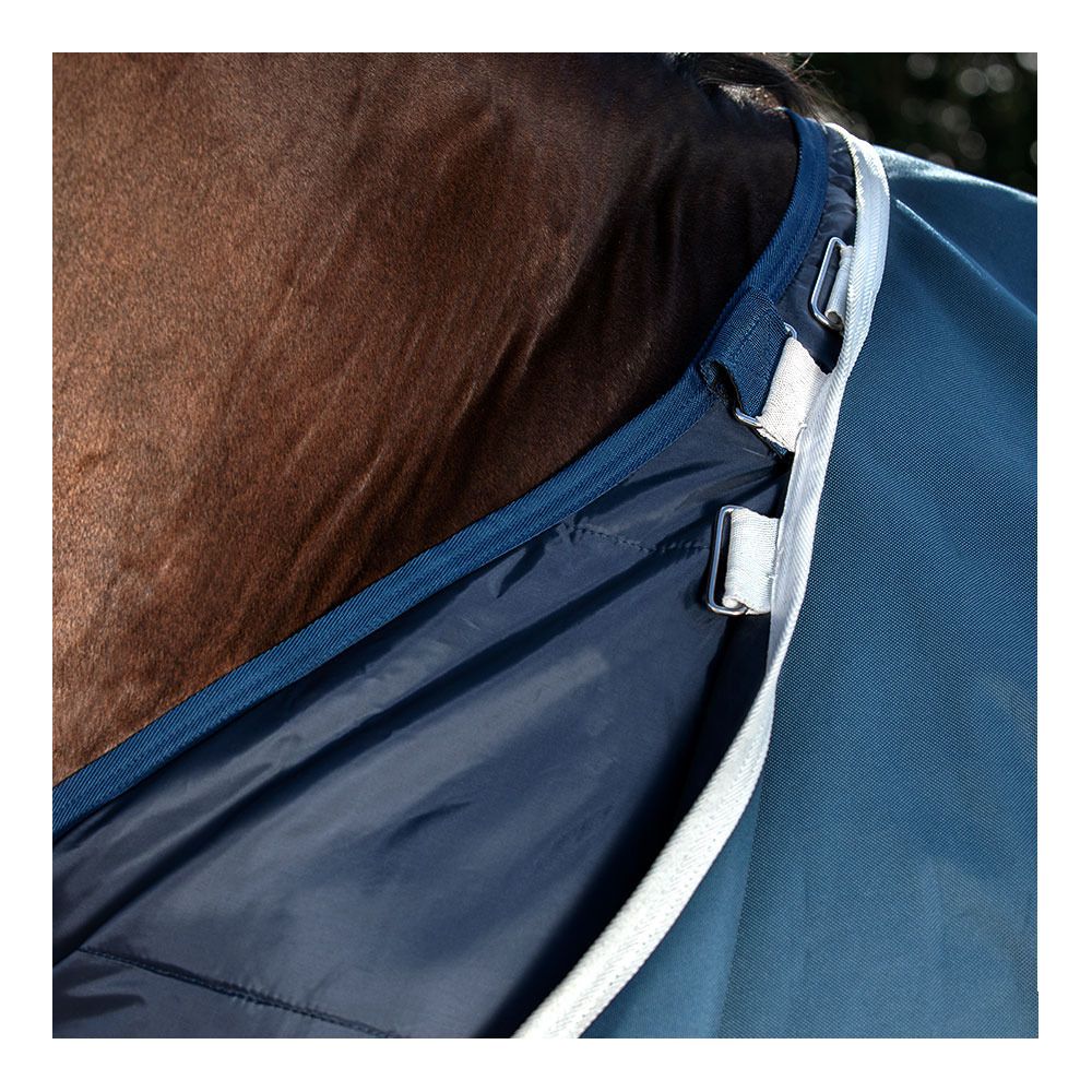 Horseware AMIGO AMECO BRAVO 12 PLUS 100G - Couverture de paddock + couvre-cou teal/grey
