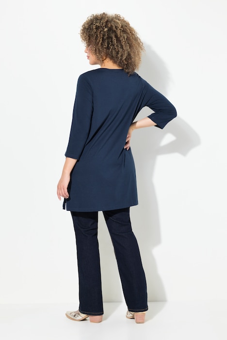 Longshirt, Ho Ho Ho, A-Linie, V-Ausschnitt, 3/4-Arm