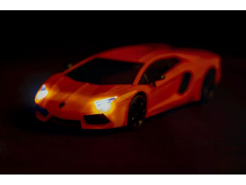TEC-TOY Auto Lamborghini Aventador LP 700-4 mit Licht, Oran Ferngesteuerter Sportwagen mit Licht für Kinder ab 6 Jahren