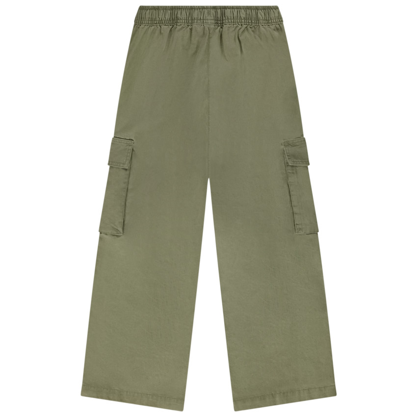 Pantalon effet cargo en popeline pour fille