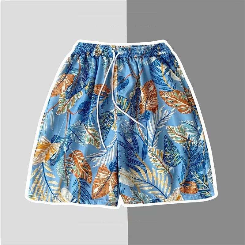 Acrius - Shorts met trekkoord in de taille en tropische print