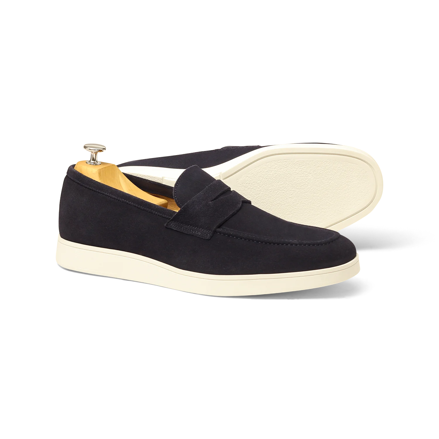 Misha-Mocassin en veau velours marine