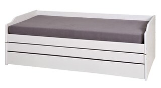 Stauraum-/Funktionsbett Jannes 90 x 200 cm Kiefer weiß lackiert