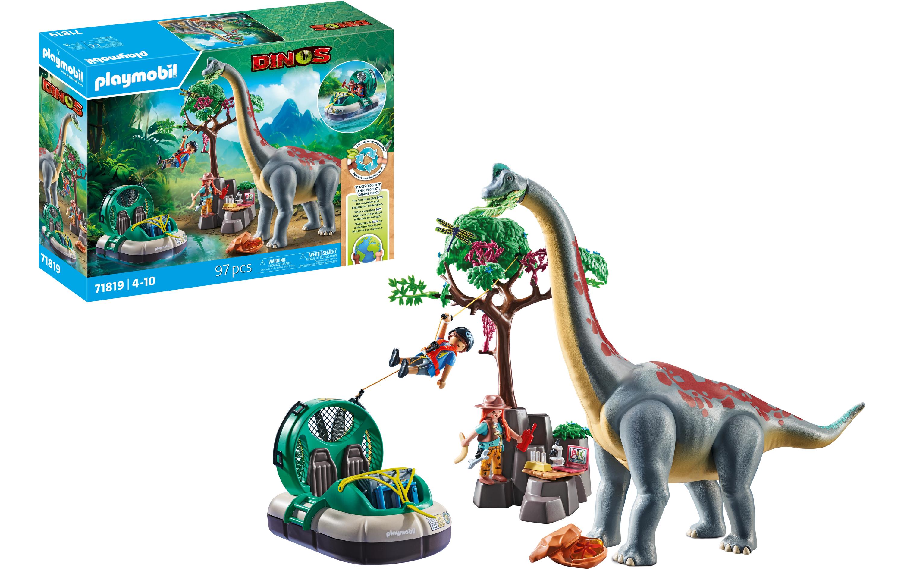 Dinos Brachiosaurus-Begegnung mit Luftkissenboot 71819Spielfiguren-Set