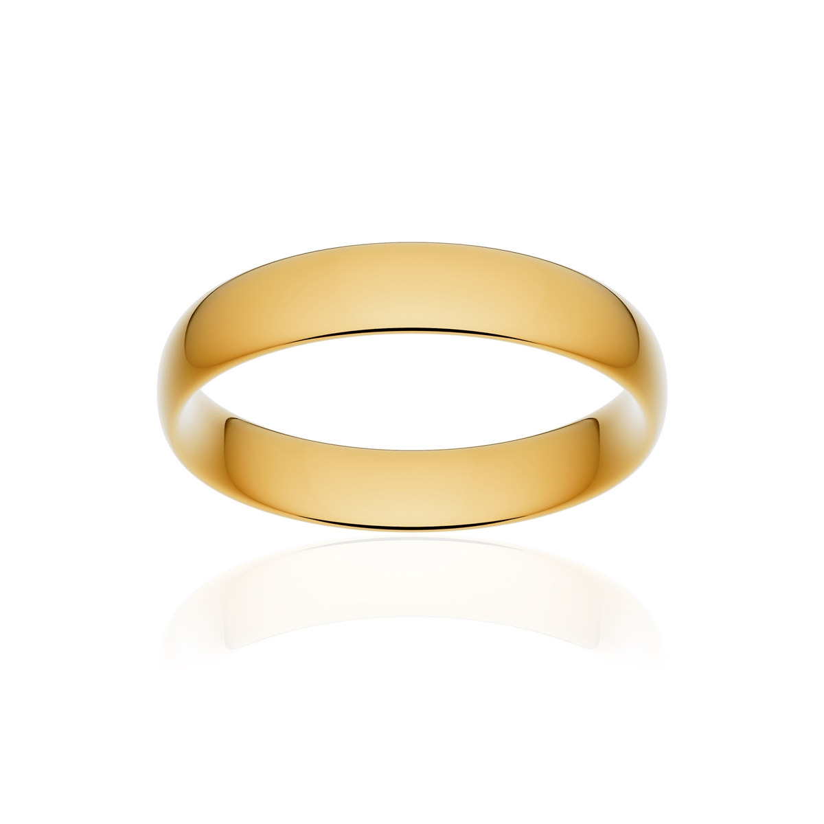 Alliance or 750 jaune poli demi-jonc confort 4,5mm