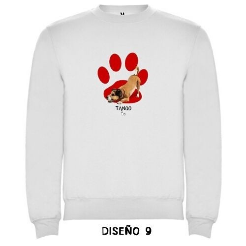 Moletom branco com estampa personalizável de pegada
