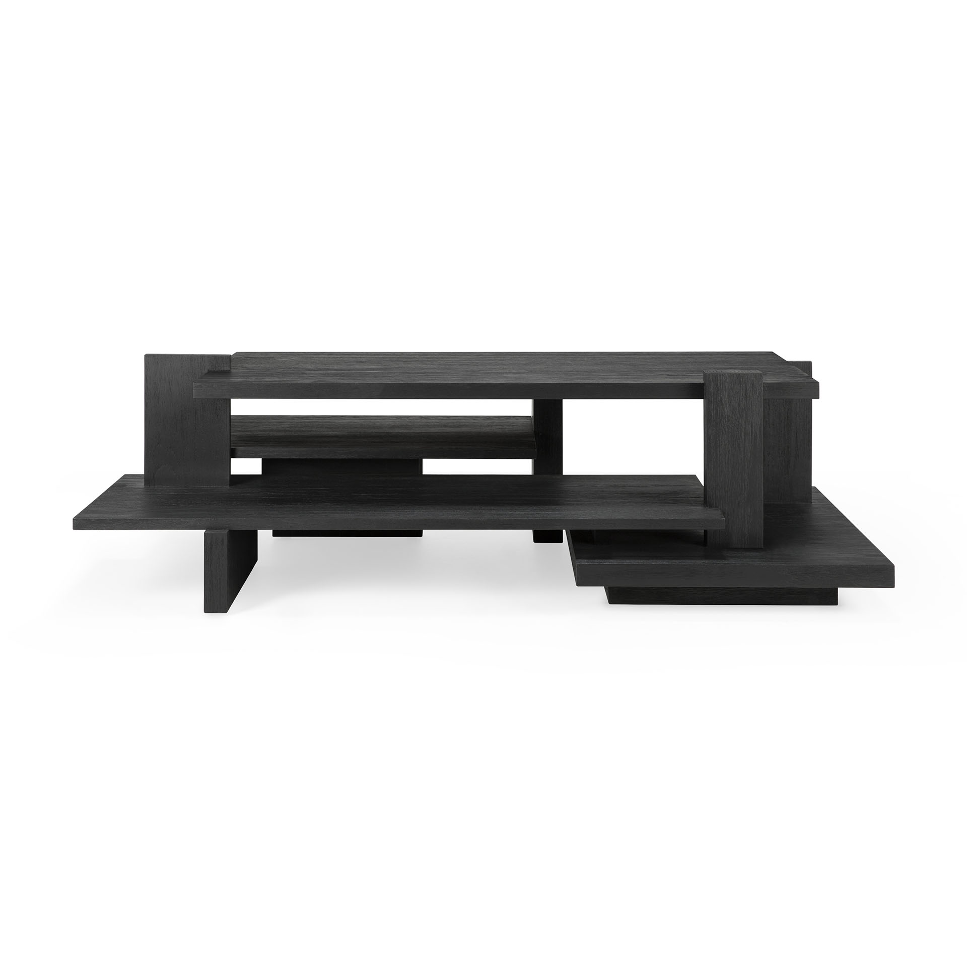 Abstract koffietafel zwart teak