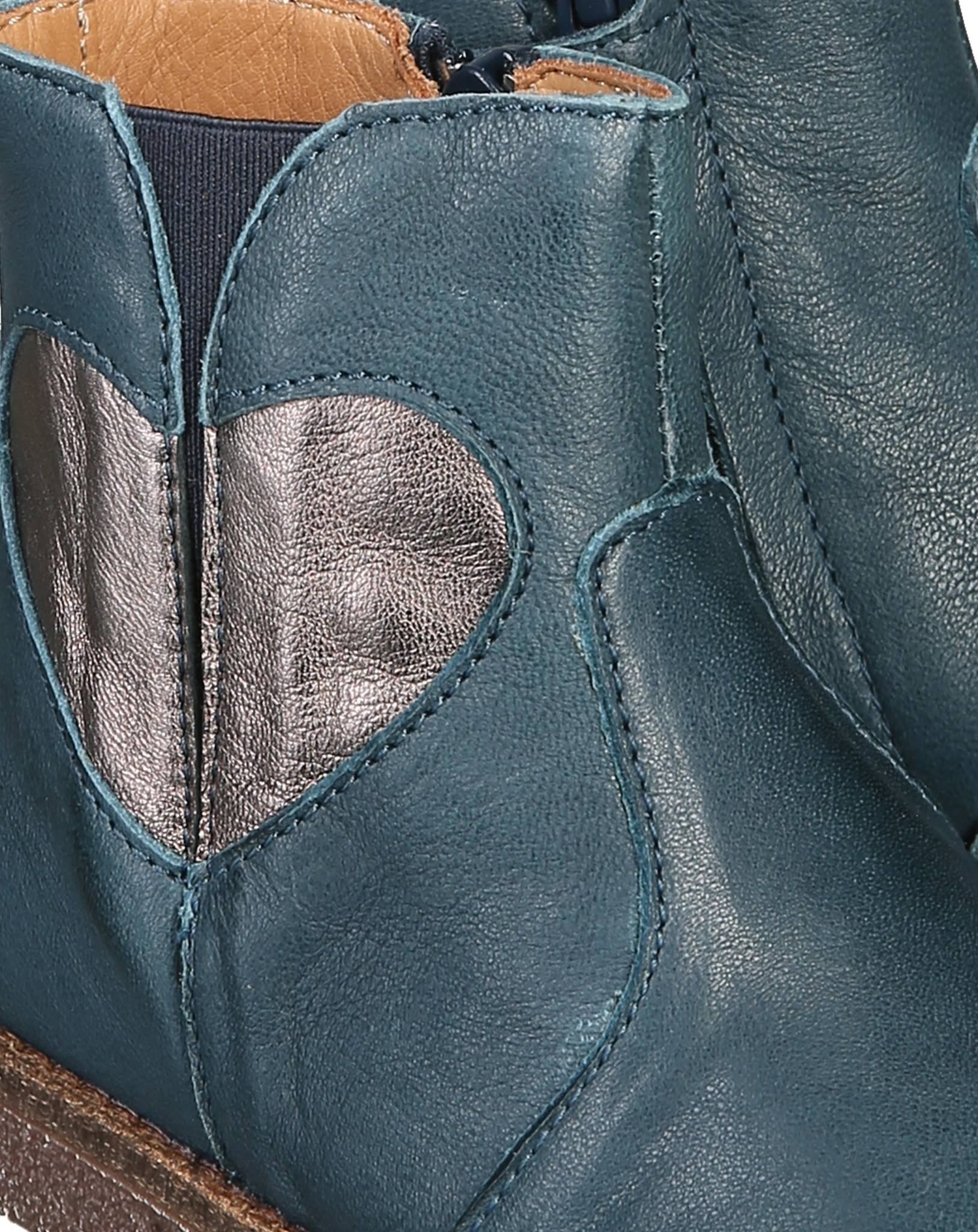 Leder-Stiefel MAGGIE in navy