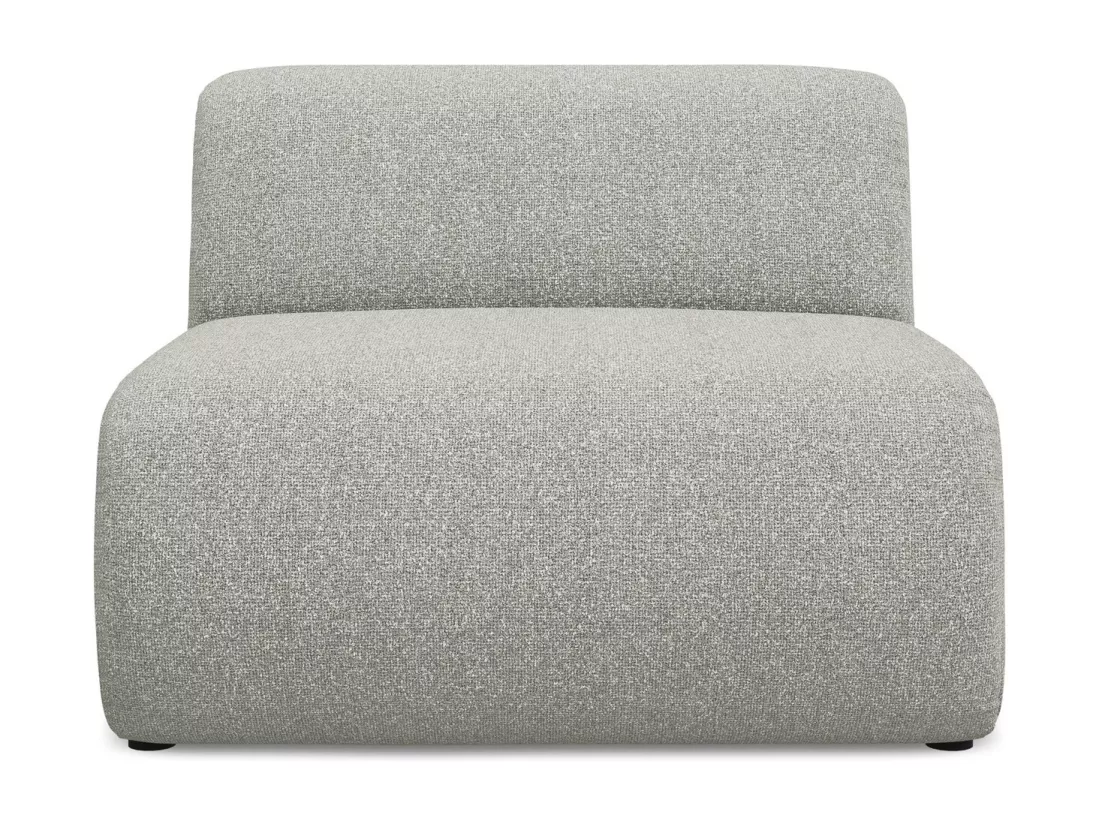 Fauteuil pour canapé modulable en tissu texturé - gris clair - EKAHI