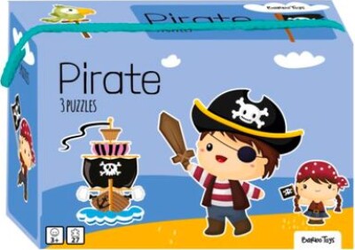 Pirat Puslespil - Little Bright Ones - 3 Stk - 6, 9 + 12 Brikker
