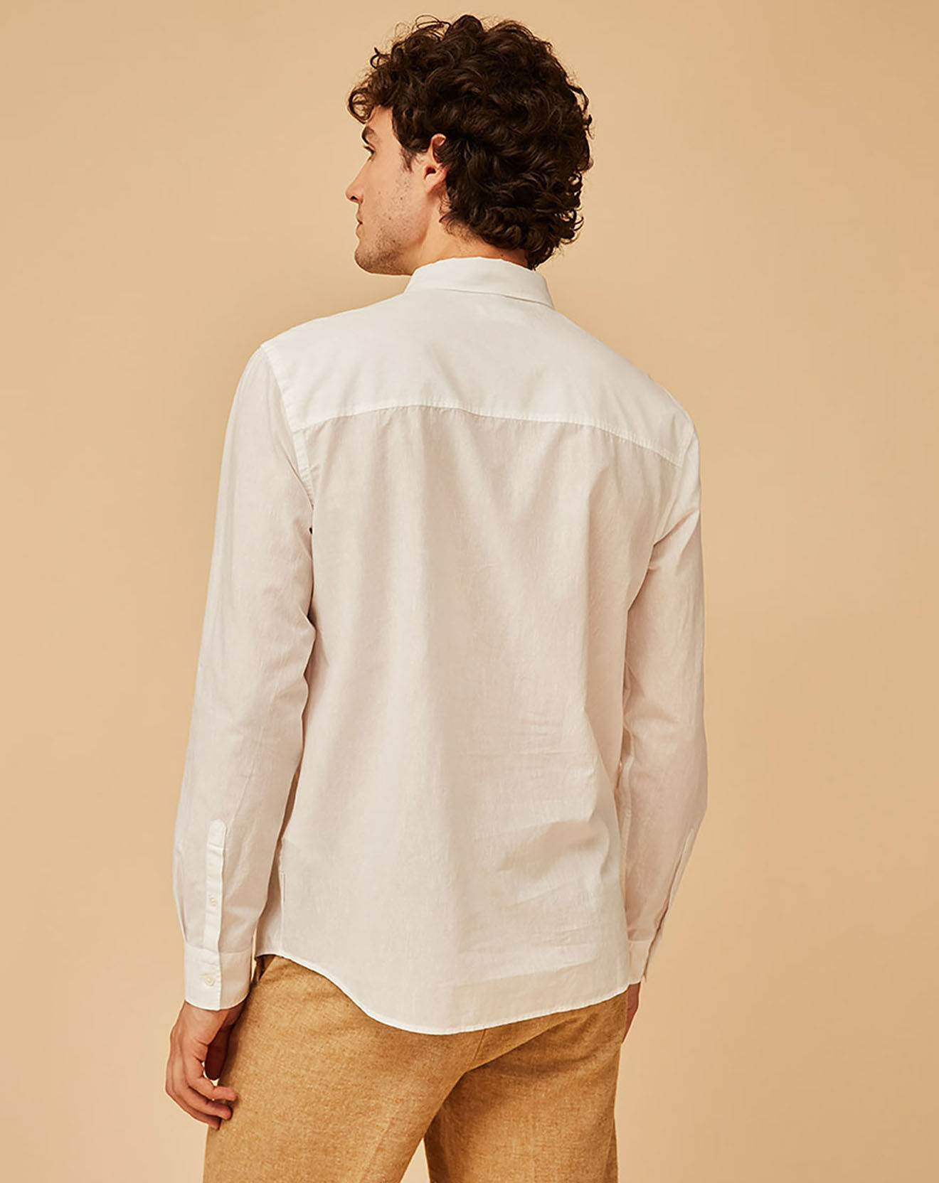 Harris Wilson Chemise Regular Fit en Coton & Lin Benilde blanche