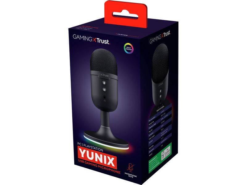 Trust Mikrofon GXT234 Yunix Kompaktes USB-Gaming-Mikrofon für Streaming & Content-Erstellung