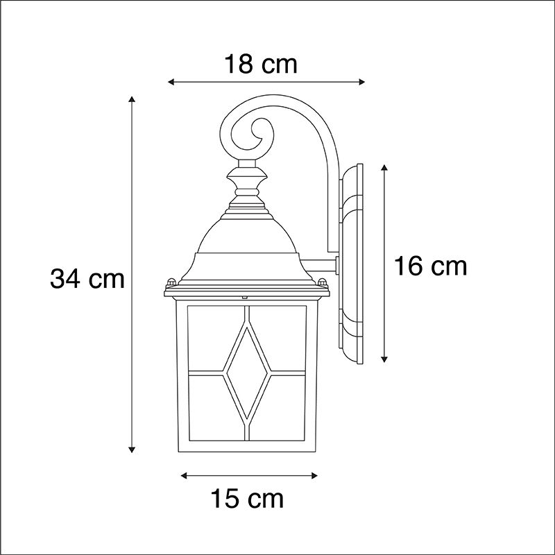 Smart romantische buitenwandlamp brons incl. Wifi A60 - London