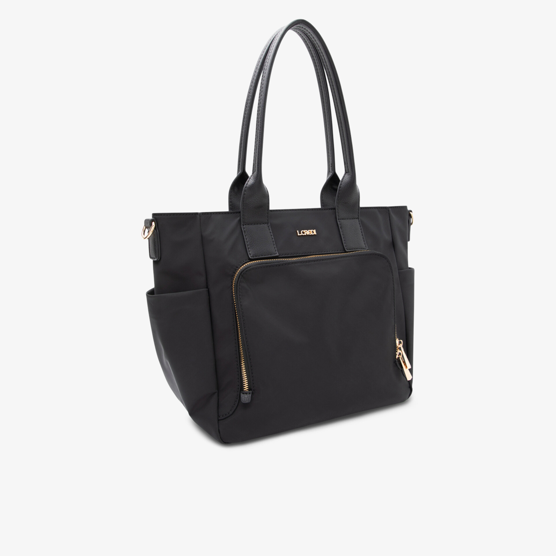 L.CREDI Damen Shopper schwarz