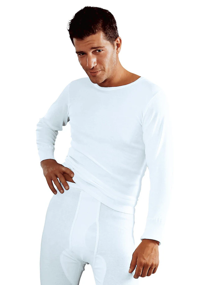Clipper Unterhemd, 2 Stk. schlichtes Basic, Unterziehshirt - in Feinripp, Langarmshirt