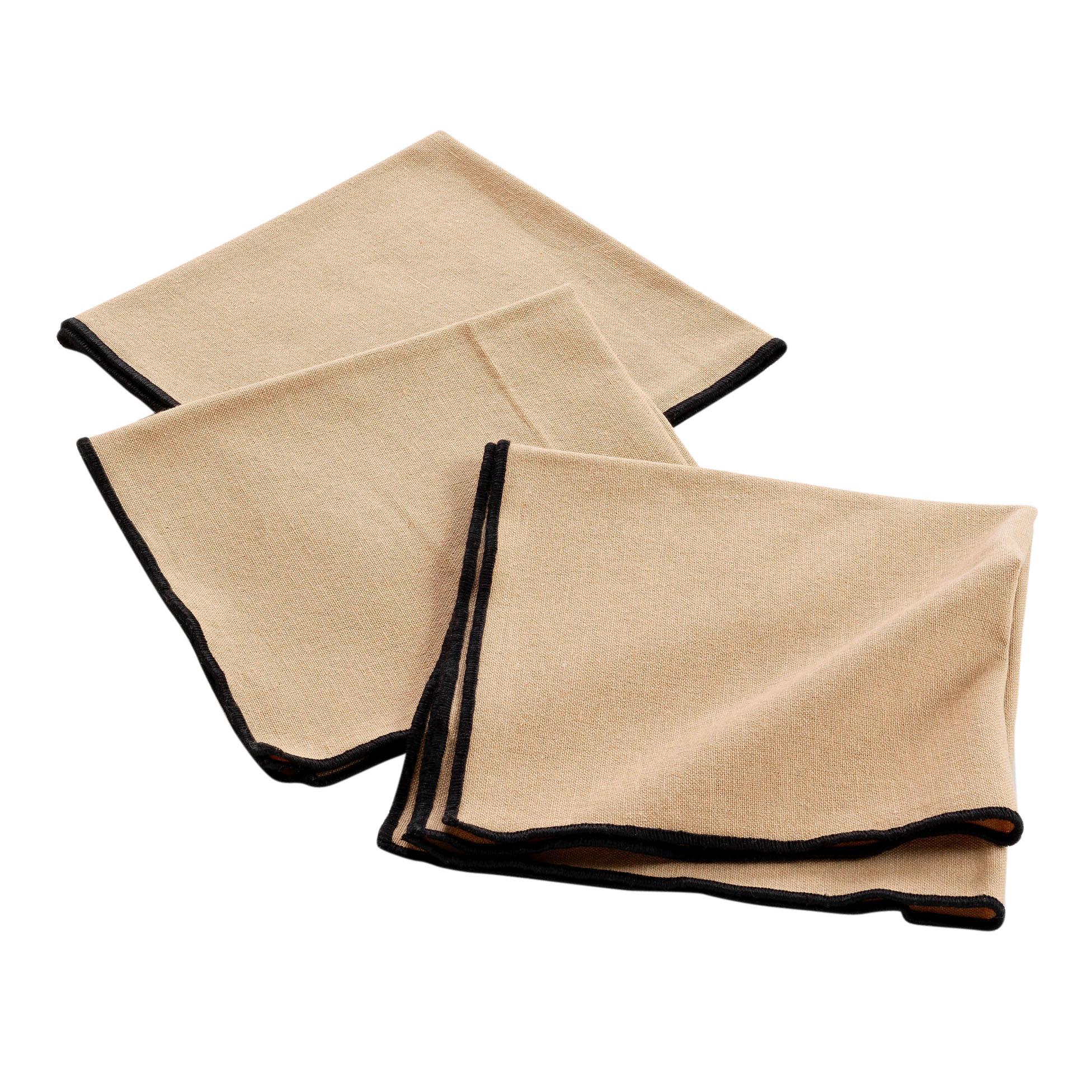 3 SERVIETTES TABLE 40X40CM RECYCLE UNI BEIGE