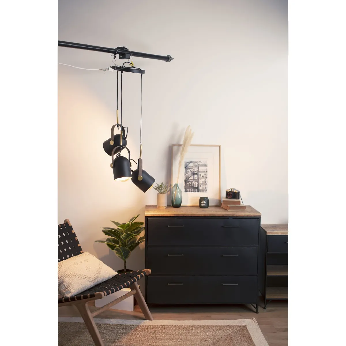Atmosphera, Createur D'Interieur Atmosphera 3 Suspensions - Noir et Doré