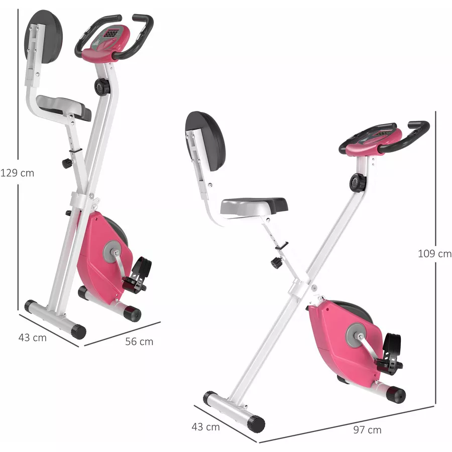 HOMCOM Fahrradtrainer mit Magnetwiderstand rosaweiß