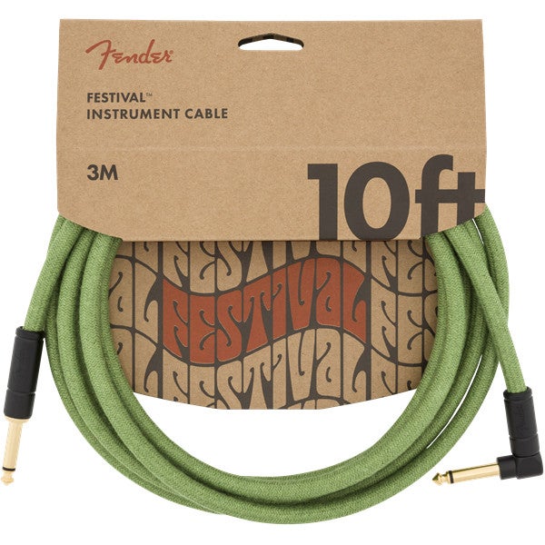 Fender Festival Cables Green R/A instrumentkabel 3m