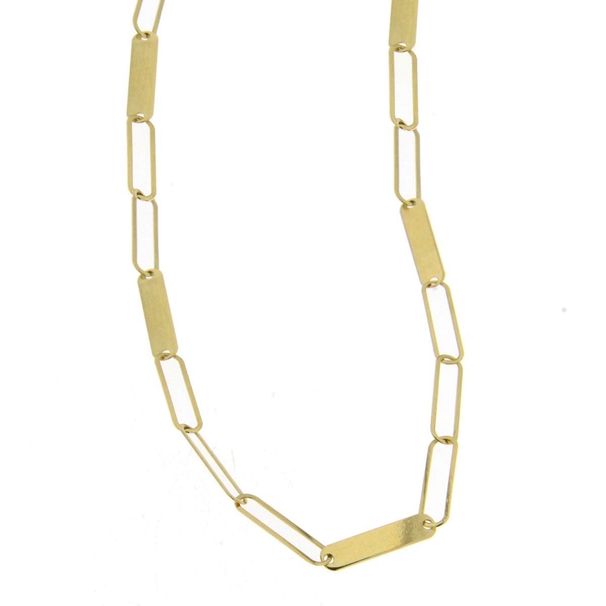 Collier or jaune 18 carats mailles ovales plates