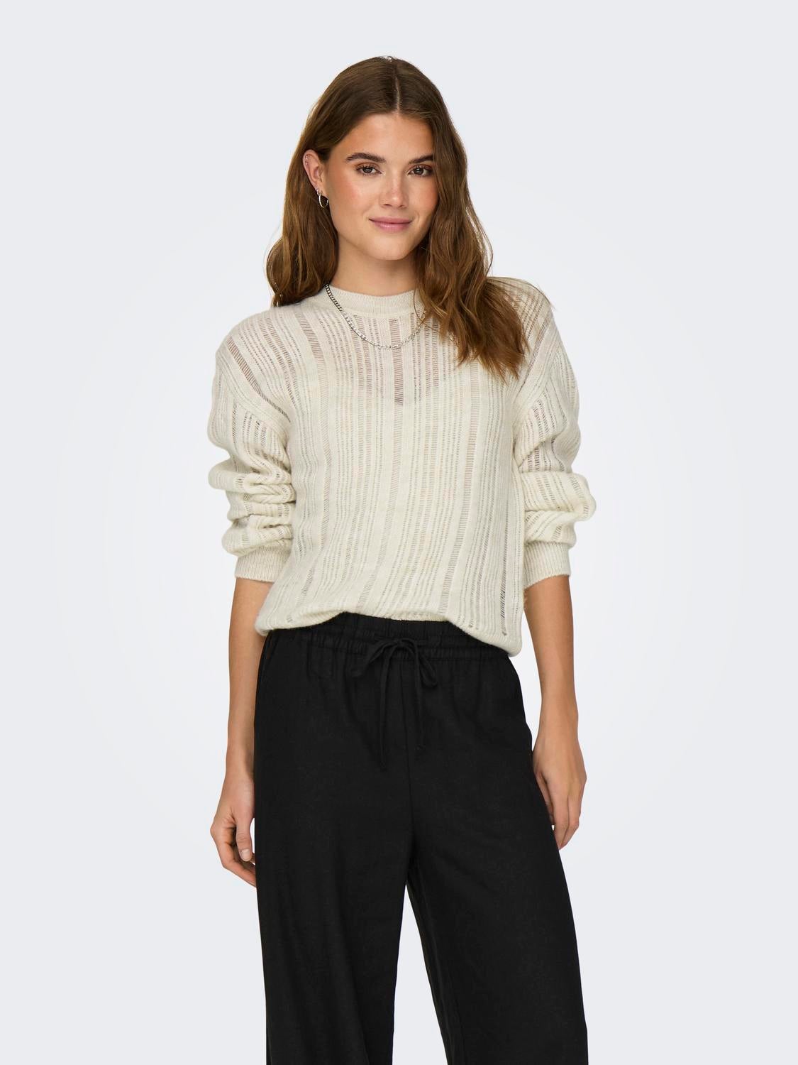 JDYLETTY Strickpullover Sandshell