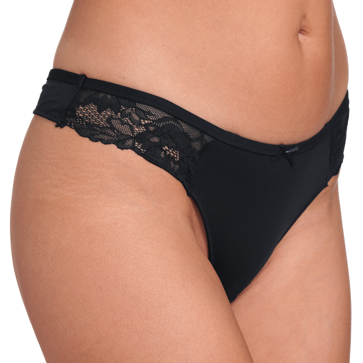 Gina Benotti 2 Damen Strings mit Spitzeneinsatz hellblau / dunkelblau
