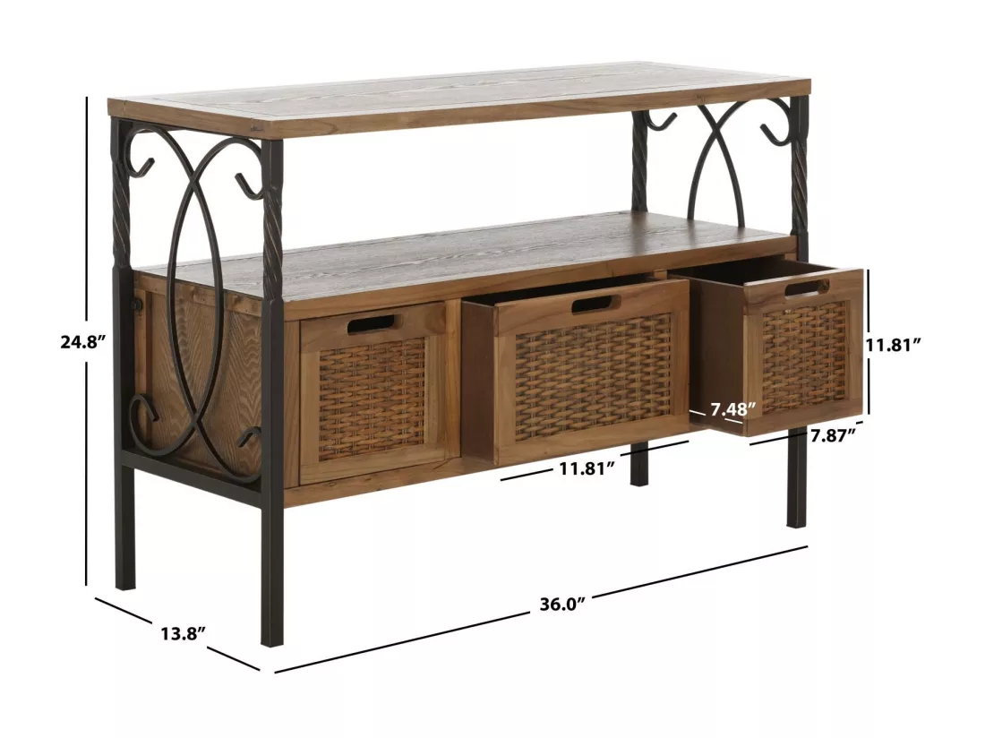 Table d'appoint Chêne 35 X 91 X 62.99 cm - Rosalyn