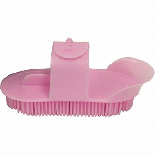 Escova de plástico Lincoln para cavalos, rosa