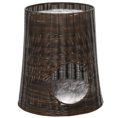 Cama dupla para gatos, marrom