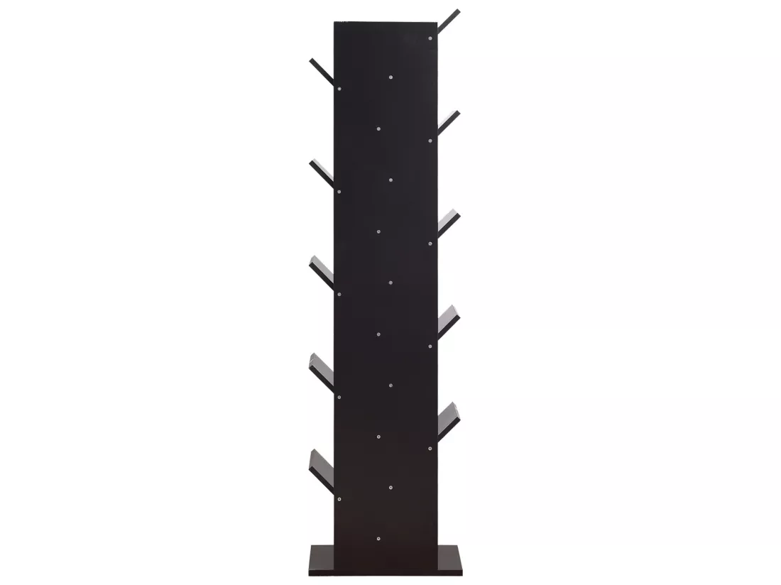 Etageres Bibliotheque Bois Noir Design Contemporain 160x44,5x22