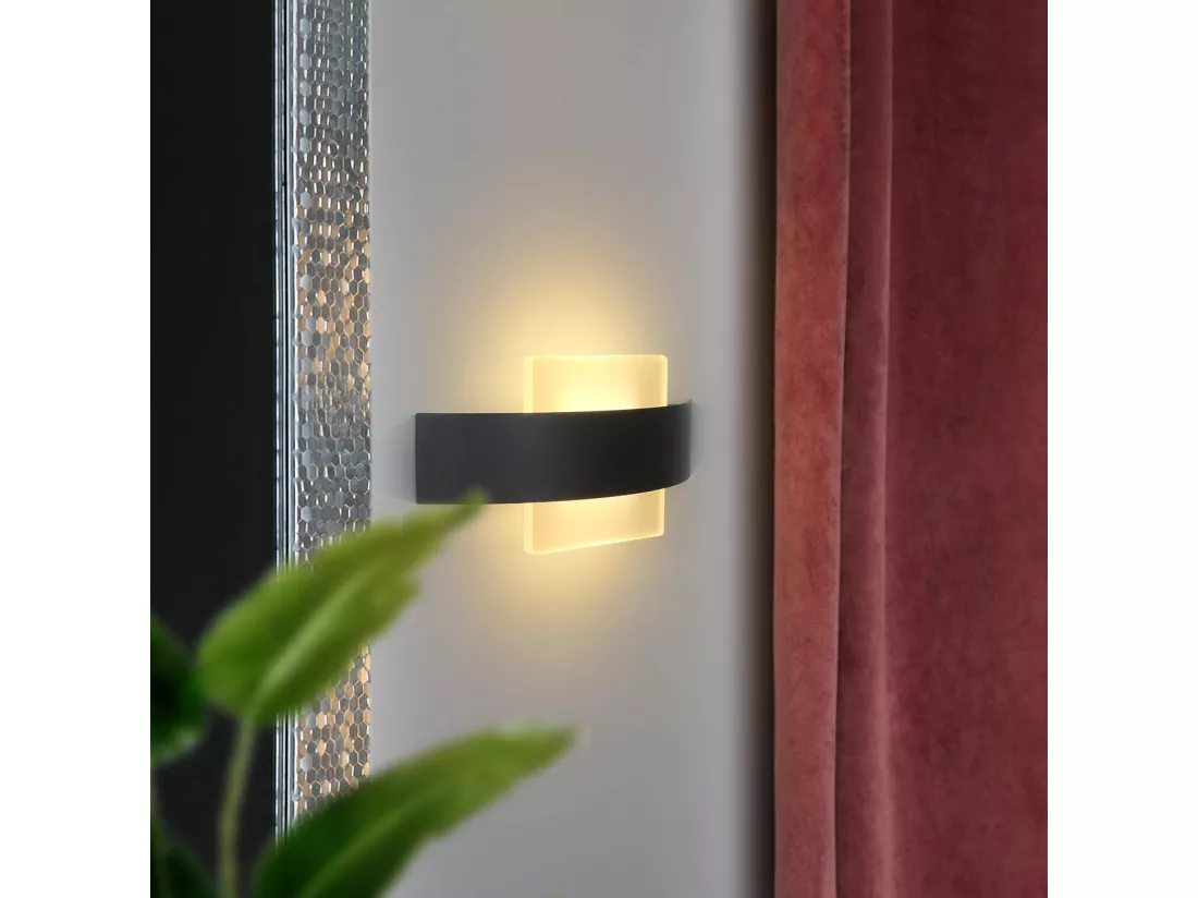 NETTLIFE Applique murale LED pour intérieur, salon, couloir, 23,5CM, chambre à coucher, lampe de lit en acrylique, blanc chaud 3000K, 7W