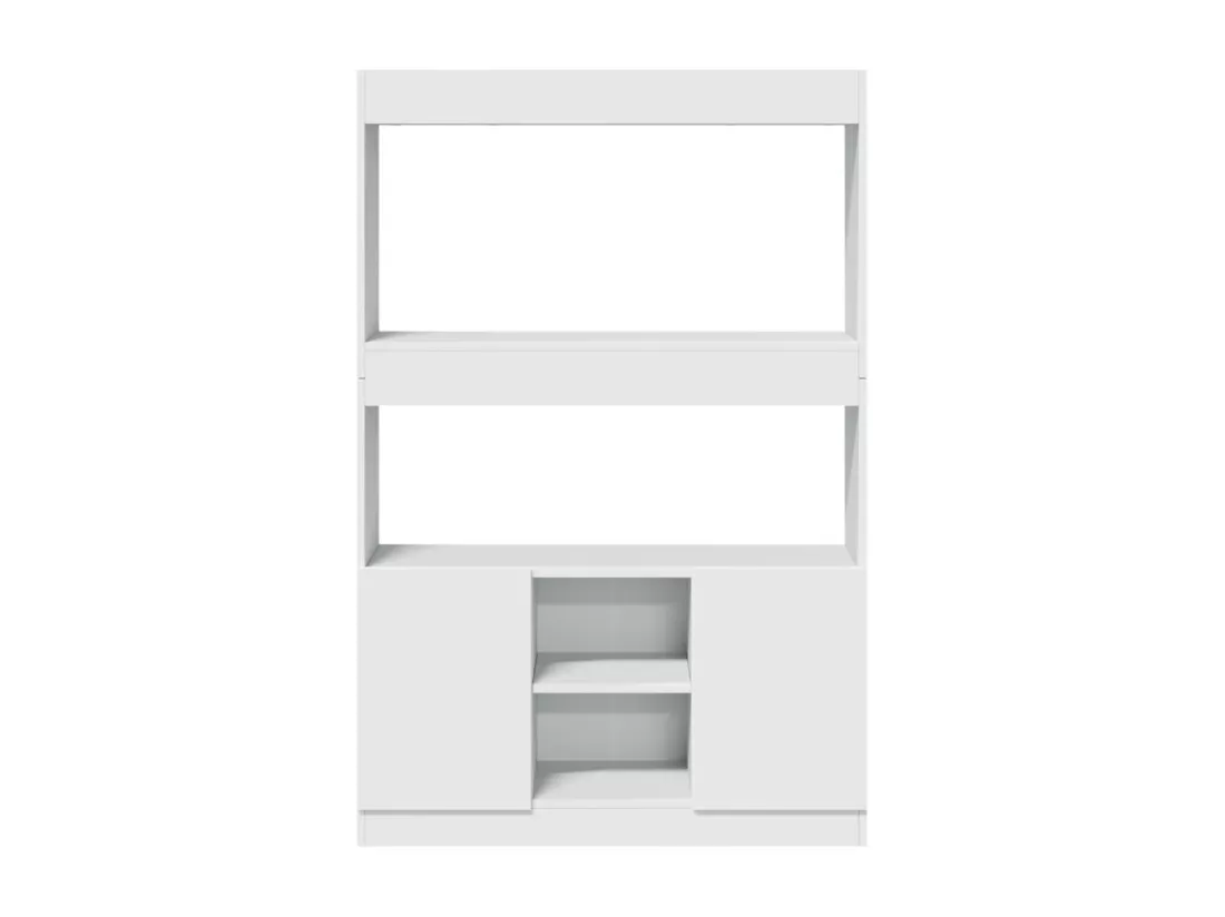 Buffet haut blanc 92x33x140 cm bois d'ingénierie