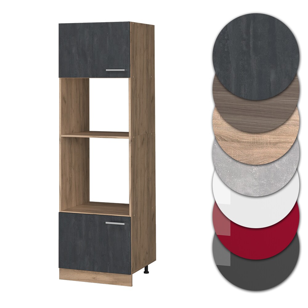 Vicco Mikrowellenschrank R-Line Schwarz Beton Eiche 60 cm