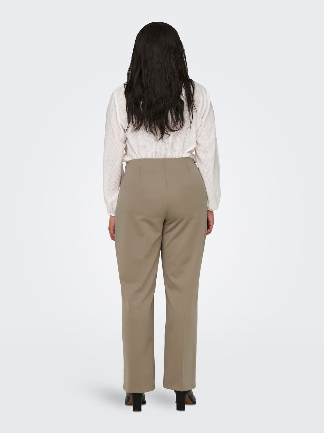 CARLAUREL Hohe Taille Gerade geschnitten Hose Weathered Teak