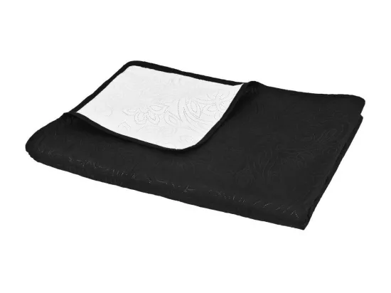 Couvre-lit à double face matelassé 170x210 Noir et blanc