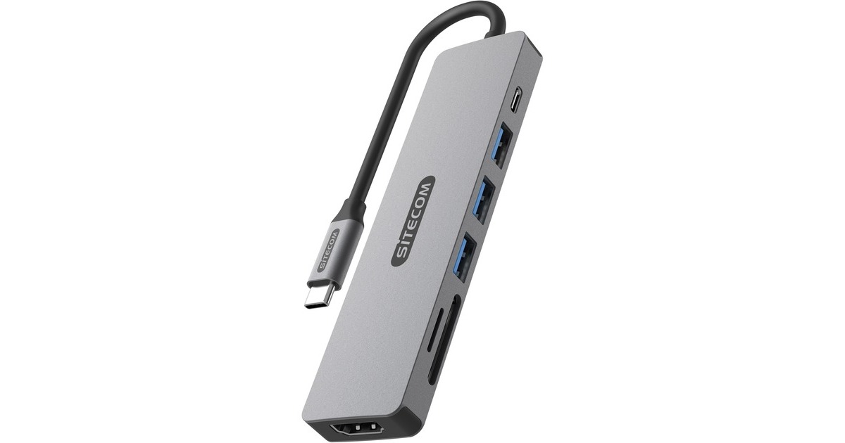 Sitecom7-in-1 USB-C Power Delivery Multiport dockingstation  (Grijs)