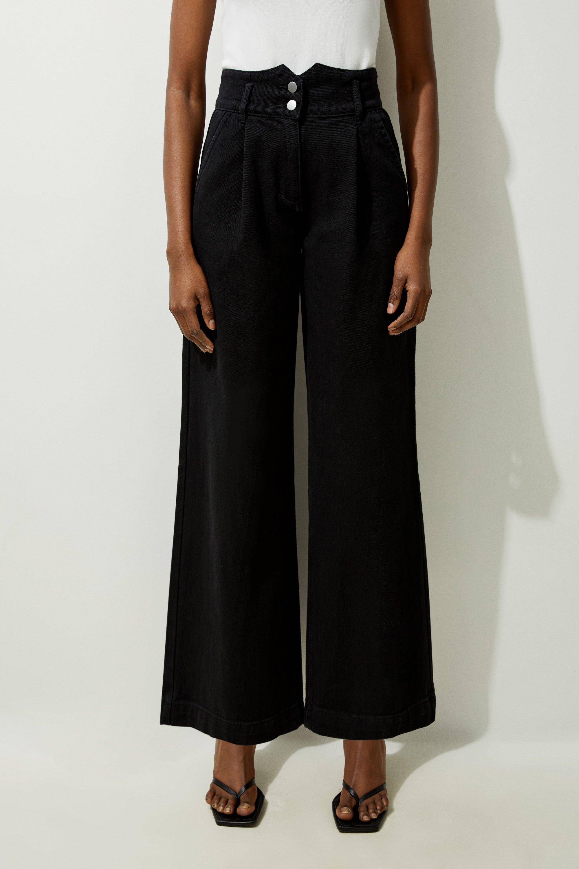 KarenMillen Petite Denim Wide Leg Trousers