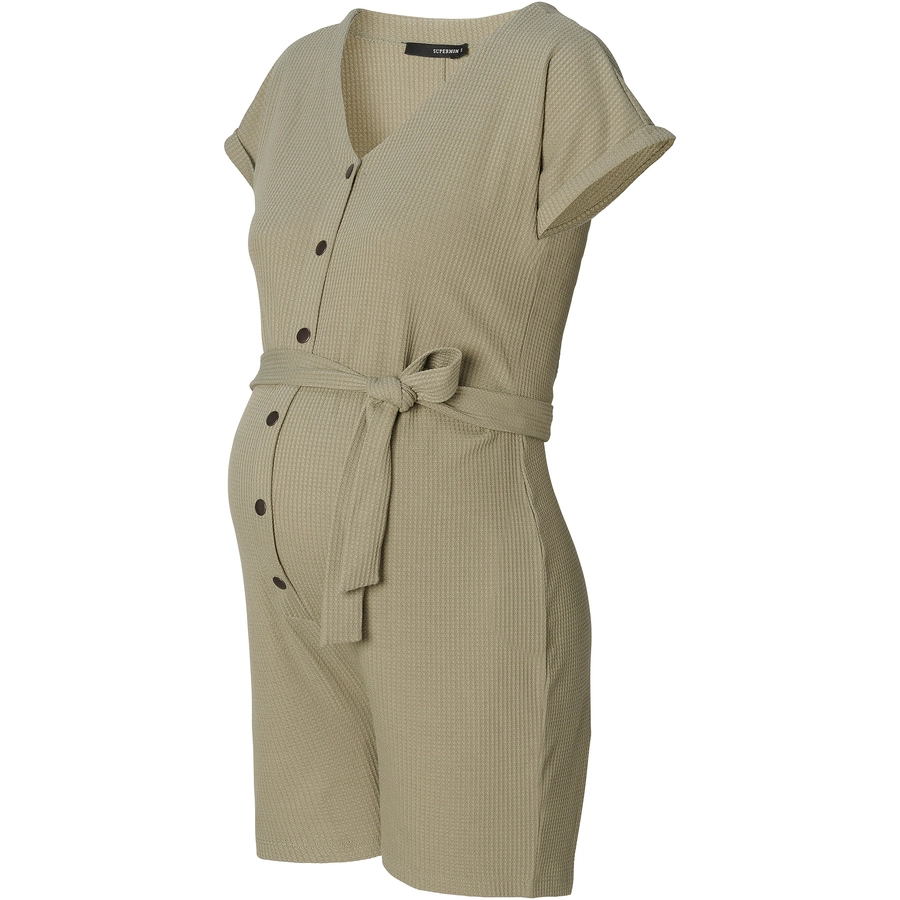 SUPERMOM Still-Jumpsuit Waffle Vetiver