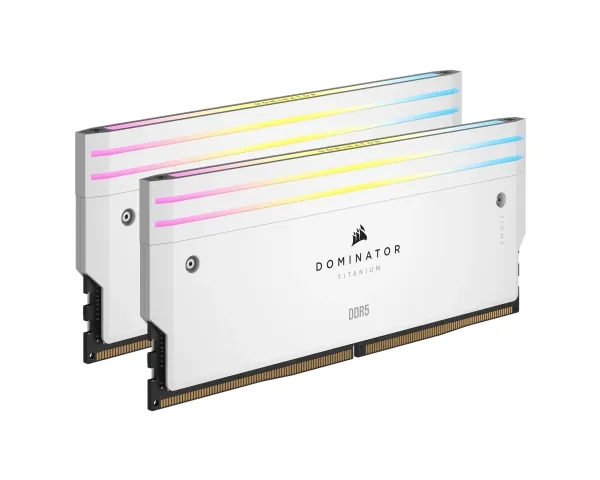 CORSAIR Dominator Titanium RGB - DDR5 - sæt - 32 GB: 2 x 16 GB - DIMM 288-PIN - 6600 MHz / PC5-52800 - CL32 - 1.4 V - ikke bufferet - hvid