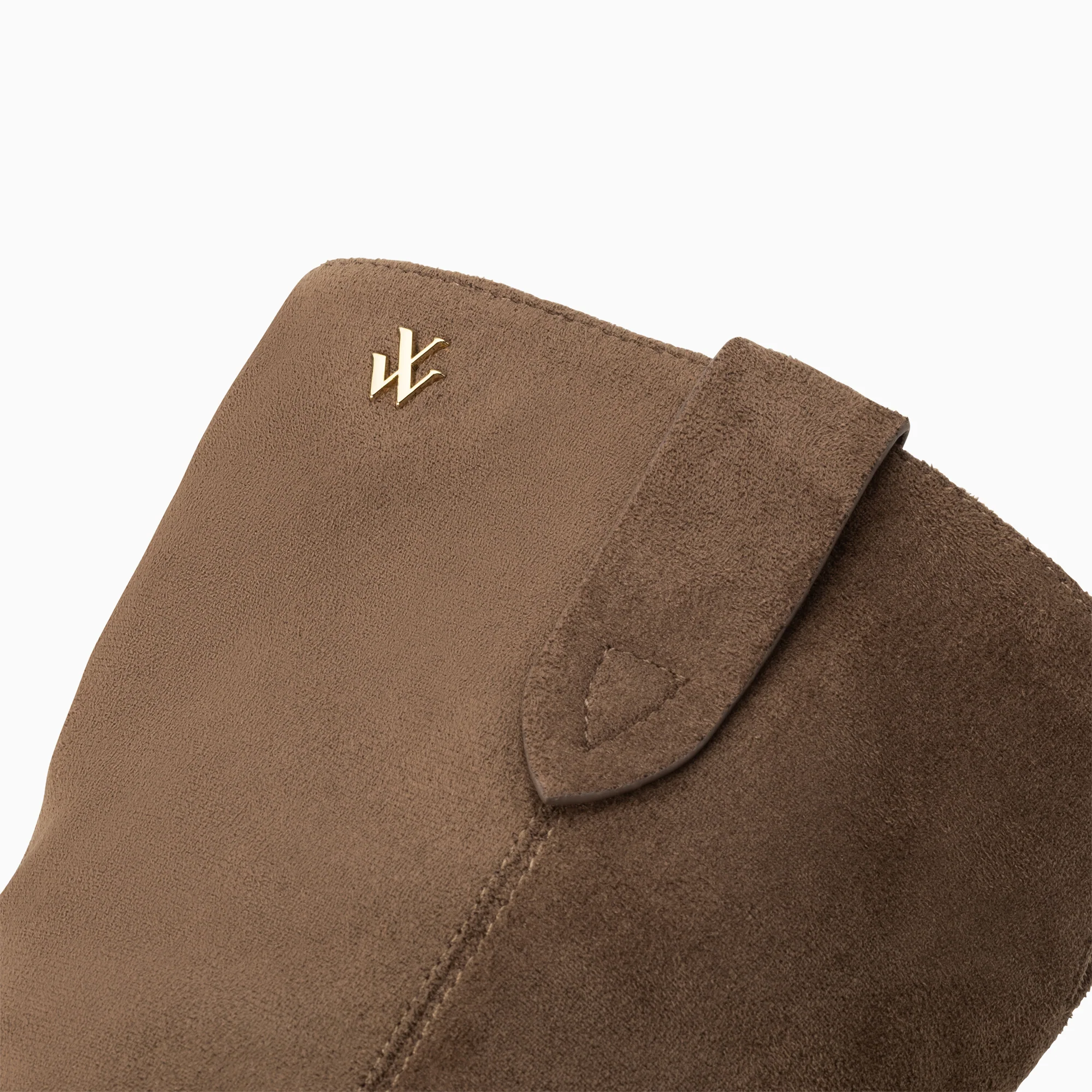 Bottines-Bottines santiags Beverly taupe mi-mollet