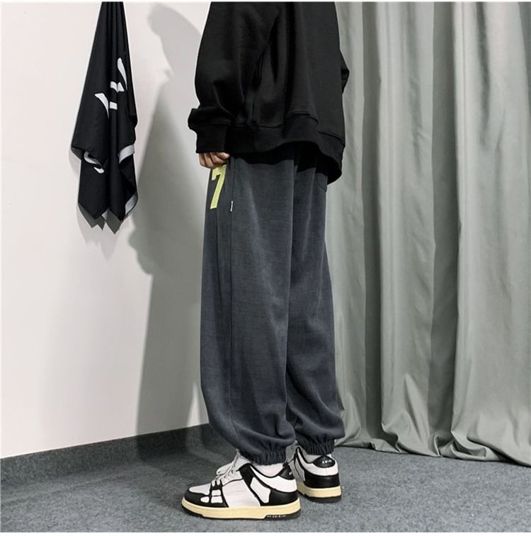 Sinlarity - Mid Rise Number geborduurde cropped harembroek