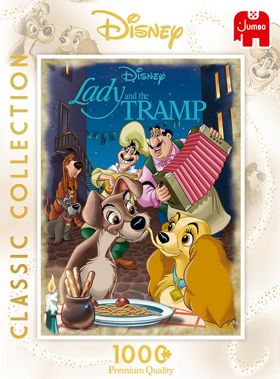 Jumbo puzzel Disney Lady & de Vagebond 50 x 70 cm 1000 stukjes