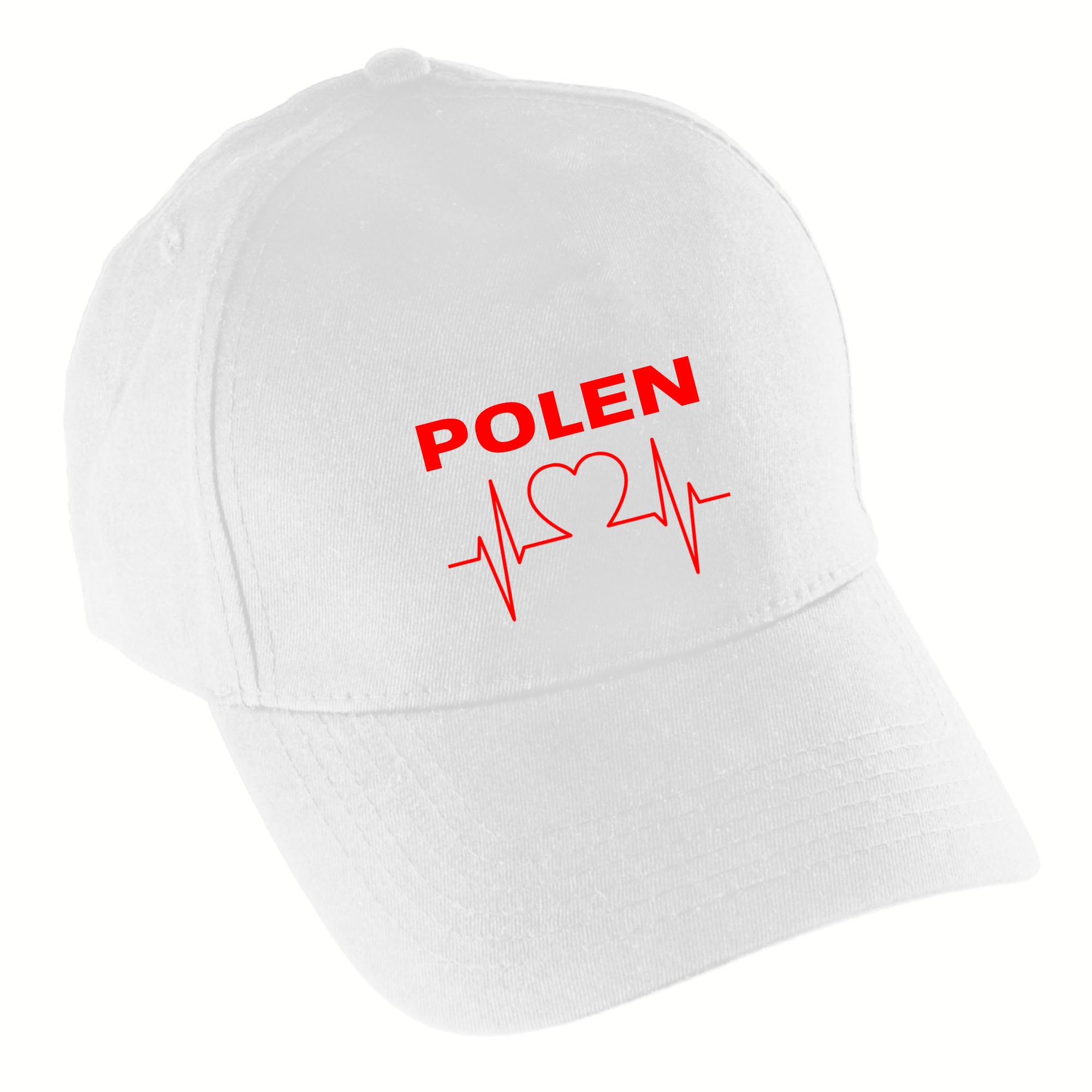 multifanshop® Baseballcap - Polen - Herzschlag - Druck rot