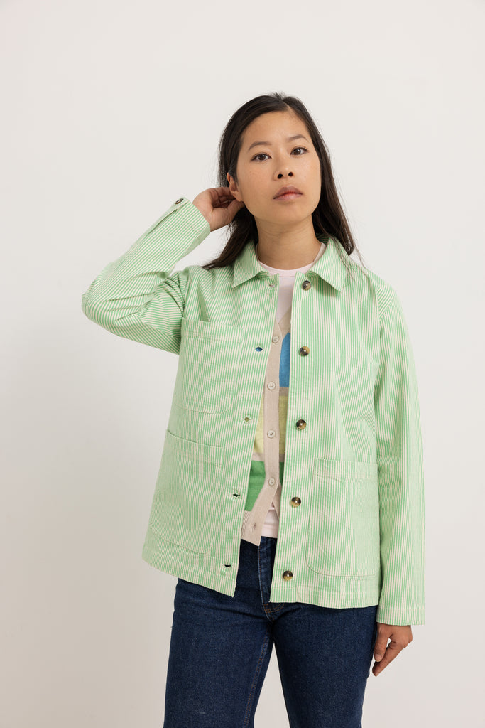 Jona W, Jakke - Cale Green Stripe