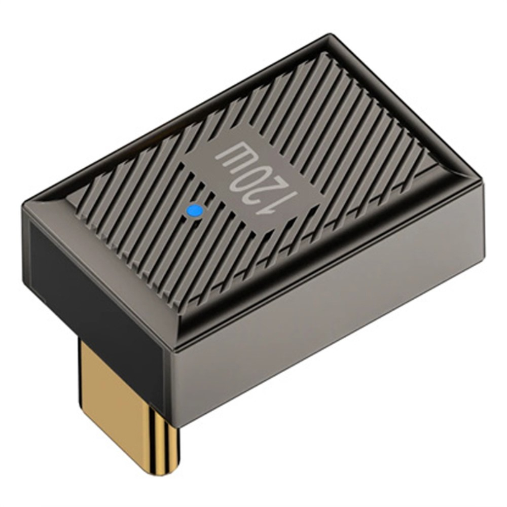 OTG USB C (M) auf USB A (W) Adapter Konverter 90° Grad-Winkel (Elbow) - Grau
