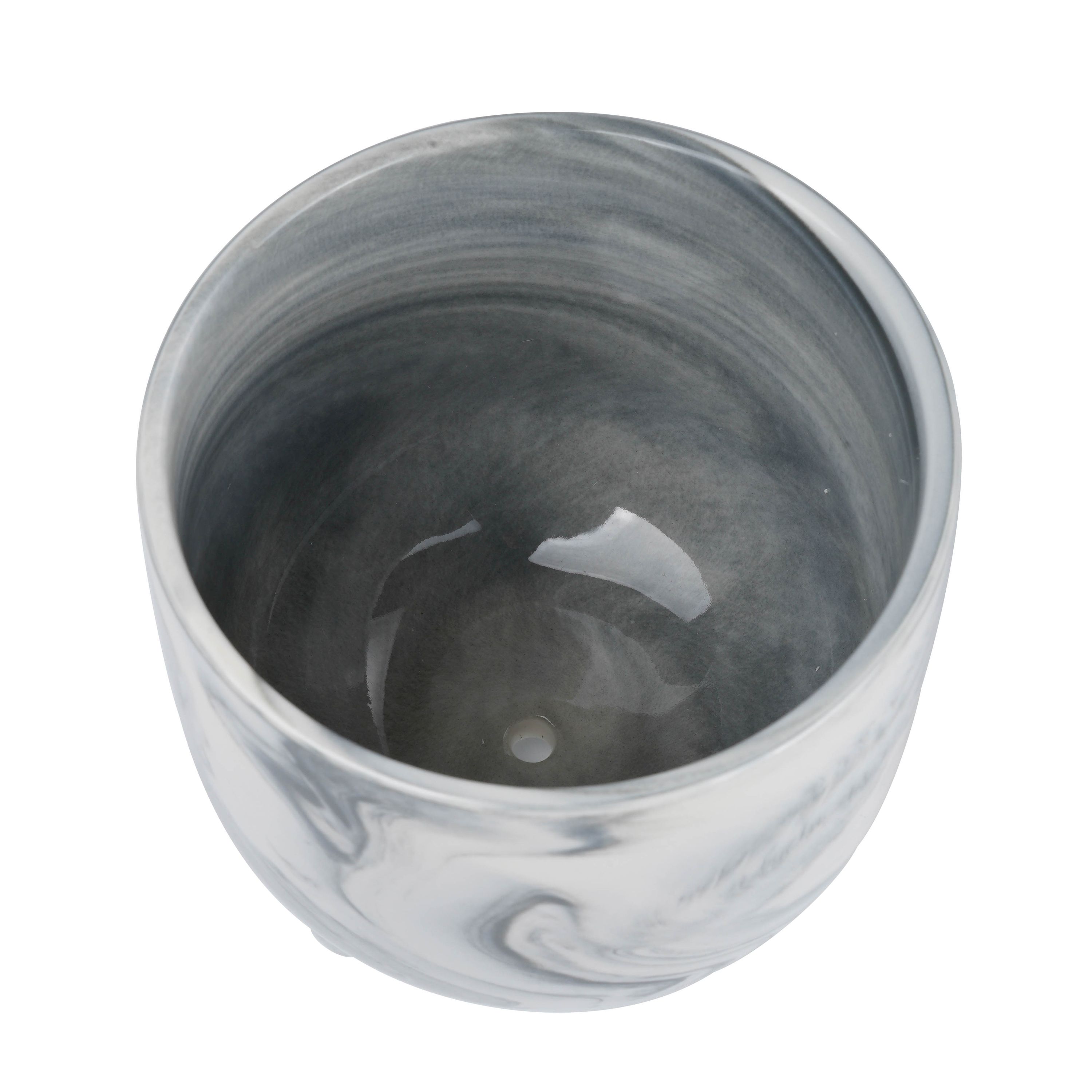 Blumentopf Dreibein Keramik 10.5 cm grau