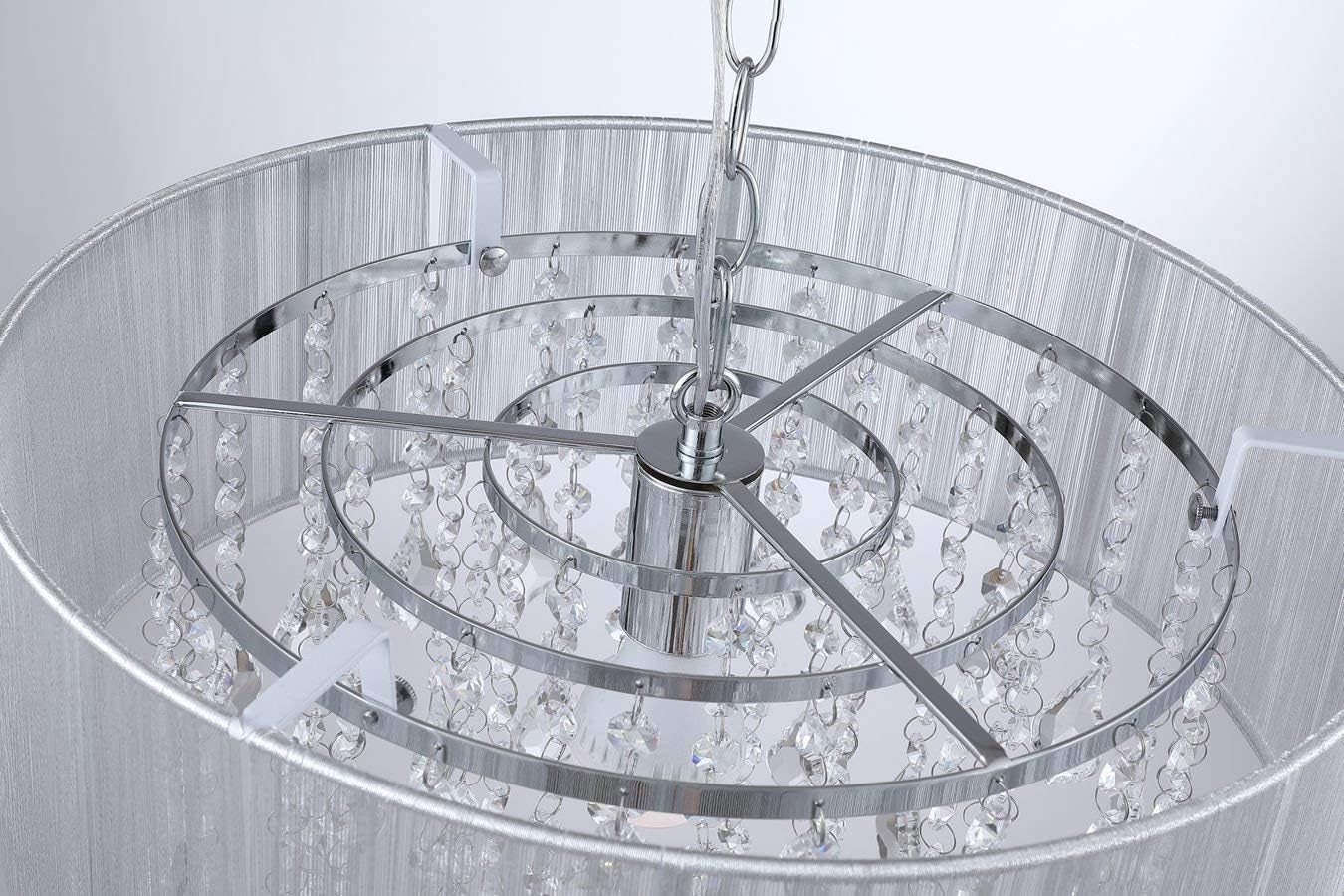 Saint Mossi Moderne K9 Kristall Regentropfen Kronleuchter Beleuchtung Unterputz LED Deckenleuchte Pendelleuchte für Esszimmer Badezimmer Schlafzimmer Wohnzimmer Breite 43 x Höhe 27 cm