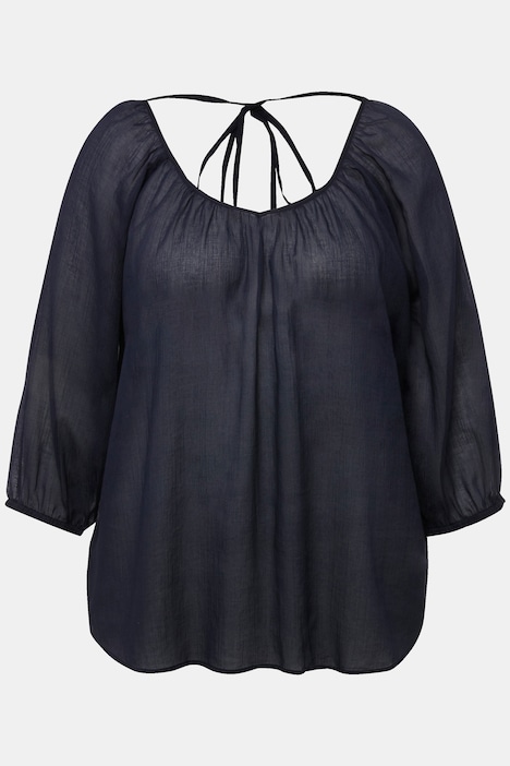 Bluse, floraler Druck, V-Ausschnitt, 3/4-Arm
