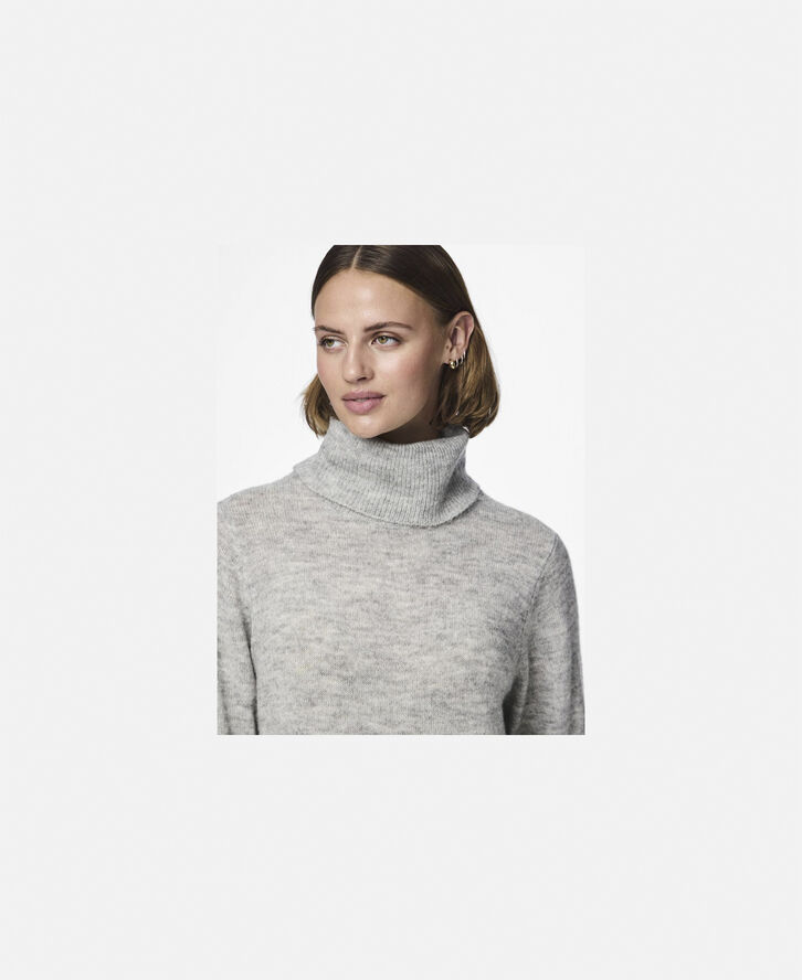 Pieces PCJULIANA LS ROLLNECK KNIT DRESS NO Grå